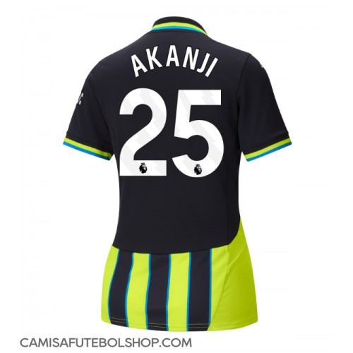 Camisa de time de futebol Manchester City Manuel Akanji #25 Replicas 2º Equipamento Feminina 2024-25 Manga Curta